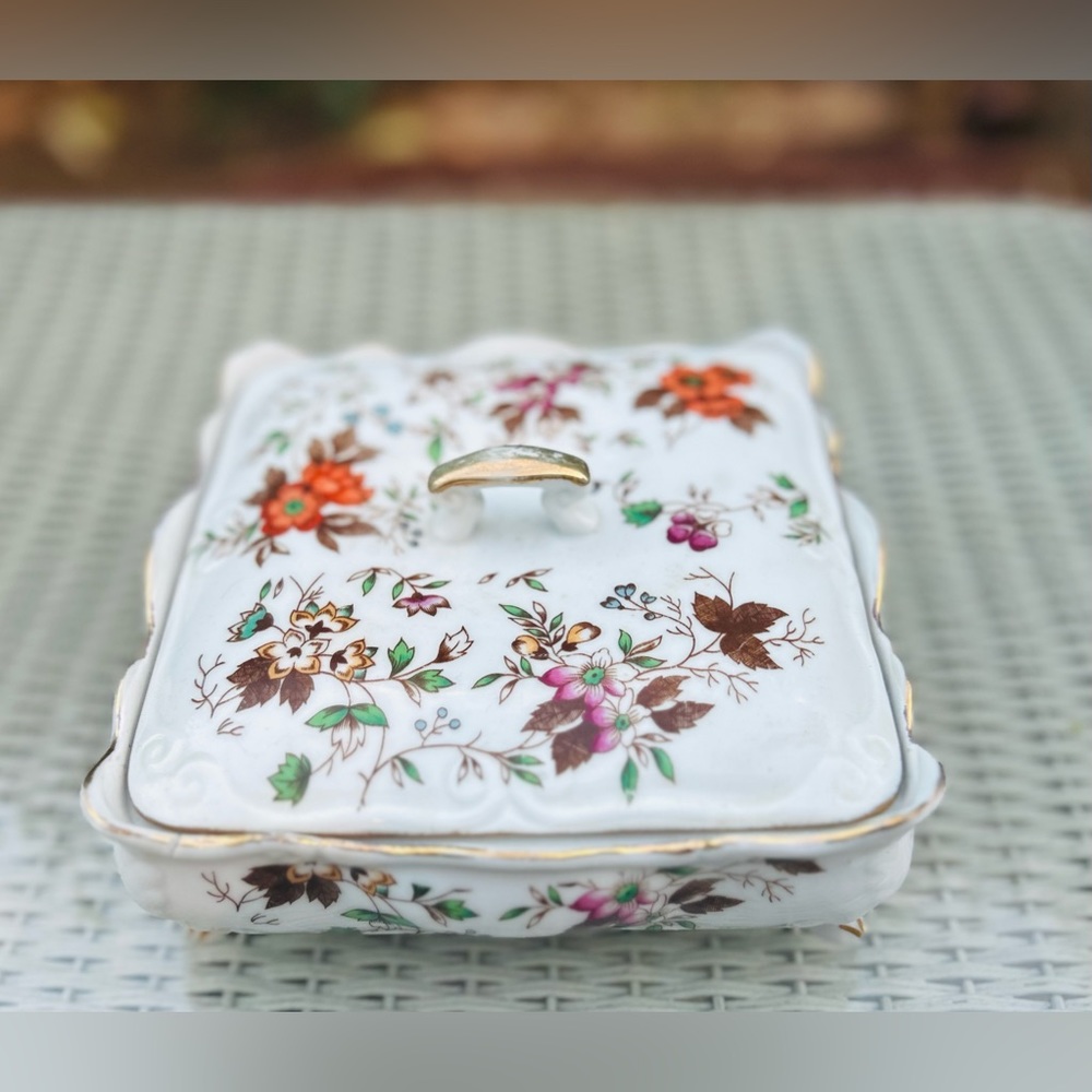 Vintage EW Japan Autumn glory jewelry dish fine China - Picture 3 of 10